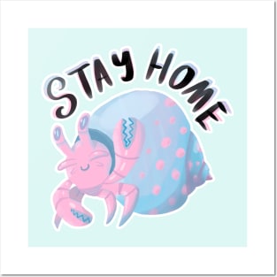 Stay Home Little Hermit Crab in Digital Posters and Art